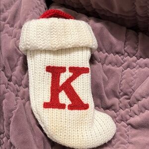 Wondershop Red and White Knit Stocking with K